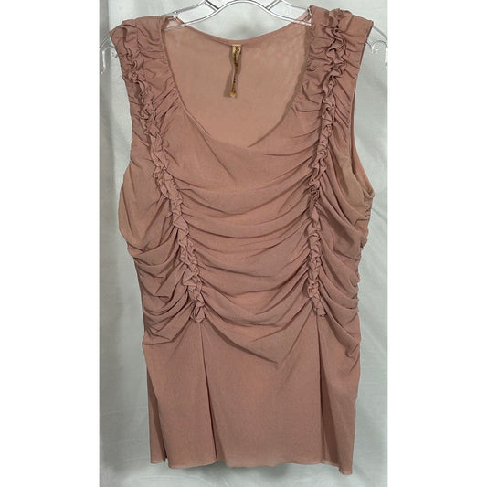 Viviana G for Petit Pois Mauve Ruched Mesh Tank Top – Size L