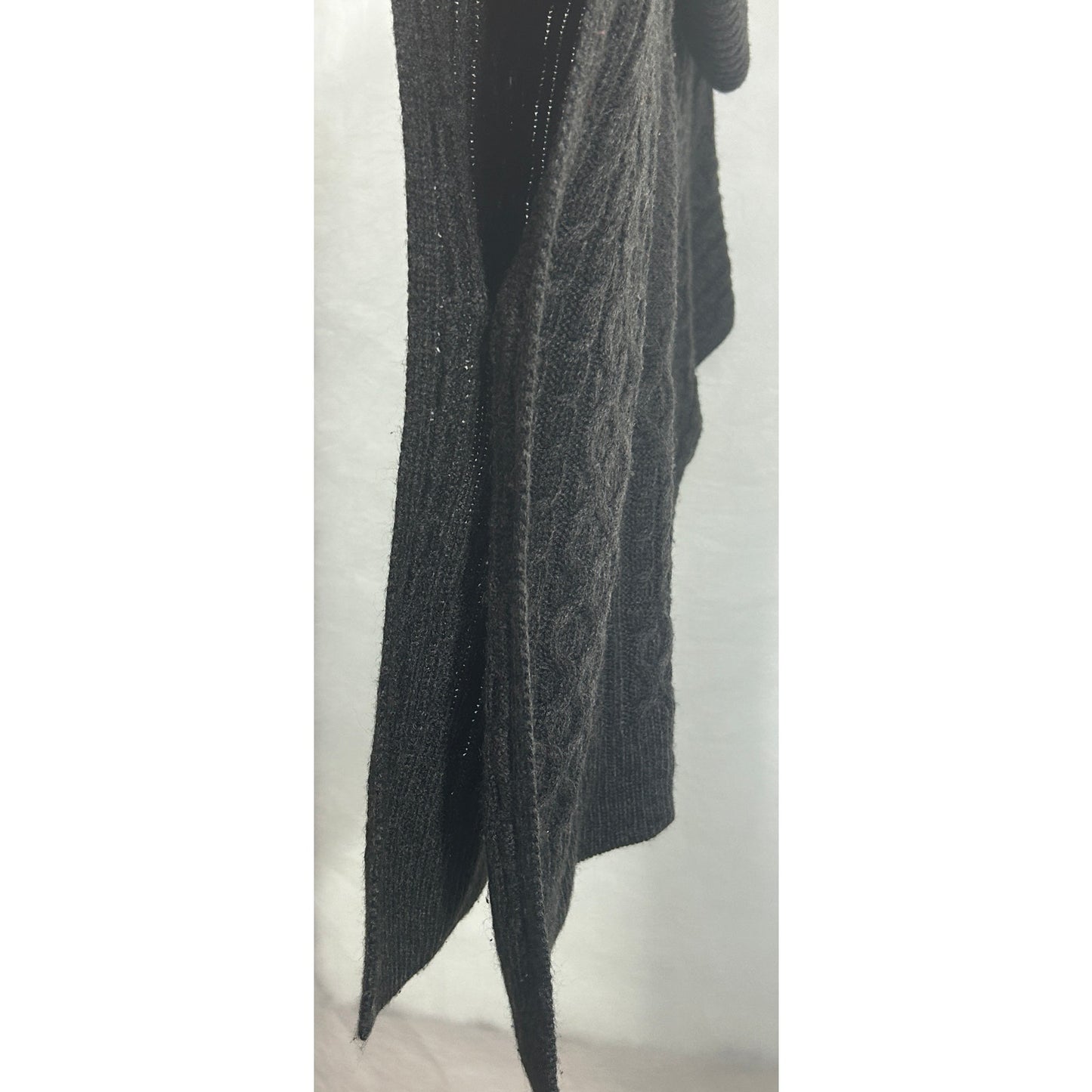New York & Company Dark Gray Cable Knit Poncho Sweater XS/S Cowl Neck Acrylic
