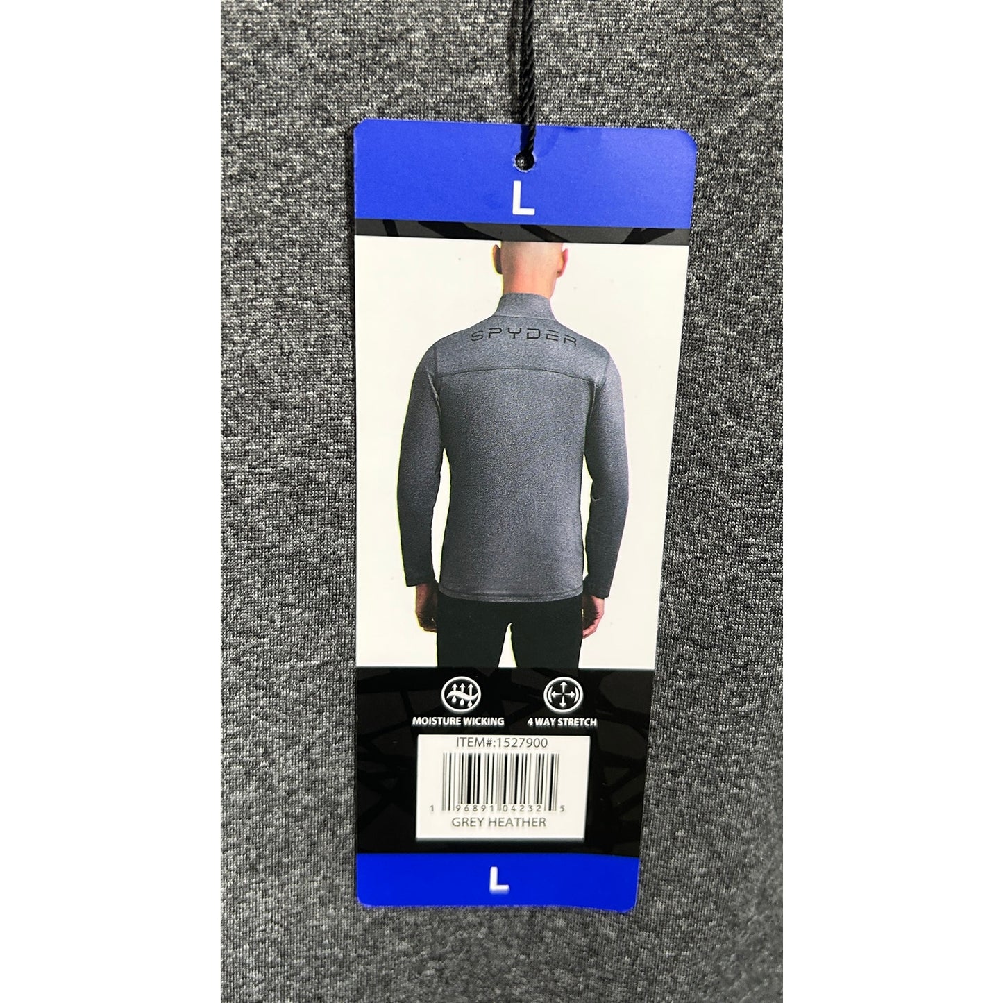 Spyder Active Quarter-Zip Pullover Gray Heather L Long Sleeve Stretch Top NWT