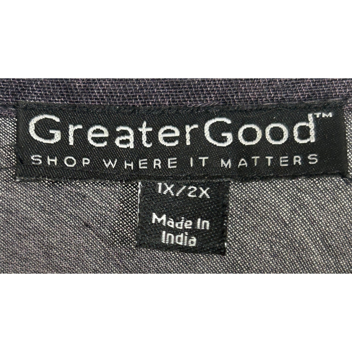 GreaterGood Blue Teal Embroidered Tunic Top 1X/2X Rayon India Boho Style