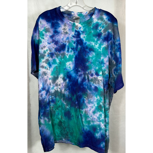 DYE-MONDZ Blue Green Cloud Tie Dye T-Shirt Gildan XL 100% Cotton