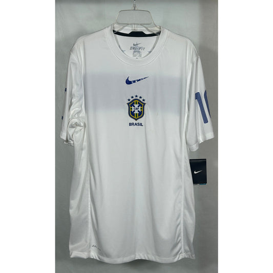 Nike 2009 Brazil Away Soccer Jersey White Dri-Fit Medium NWT