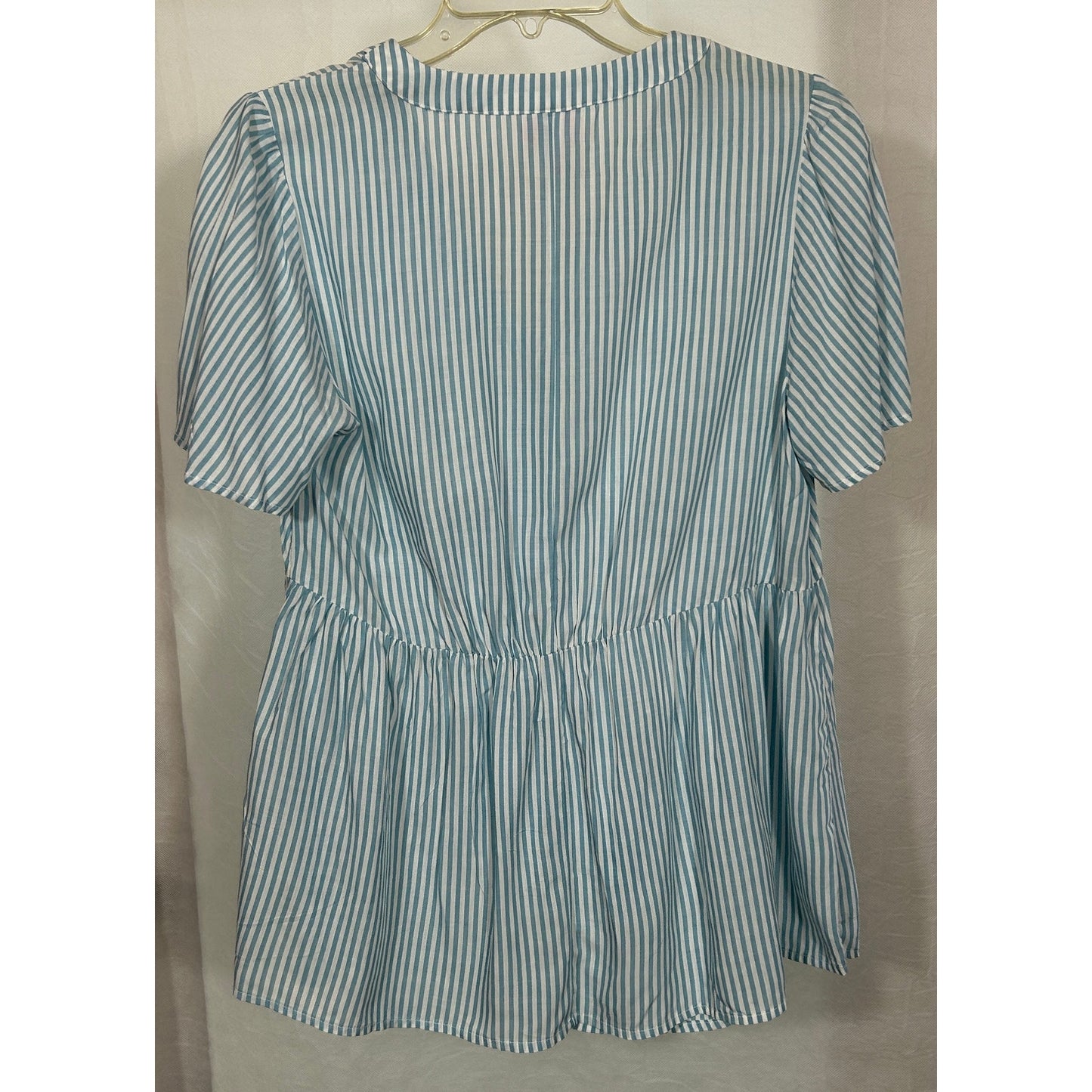 Isabel Maternity by Ingrid & Isabel Blue Striped Button-Down Blouse – Size M