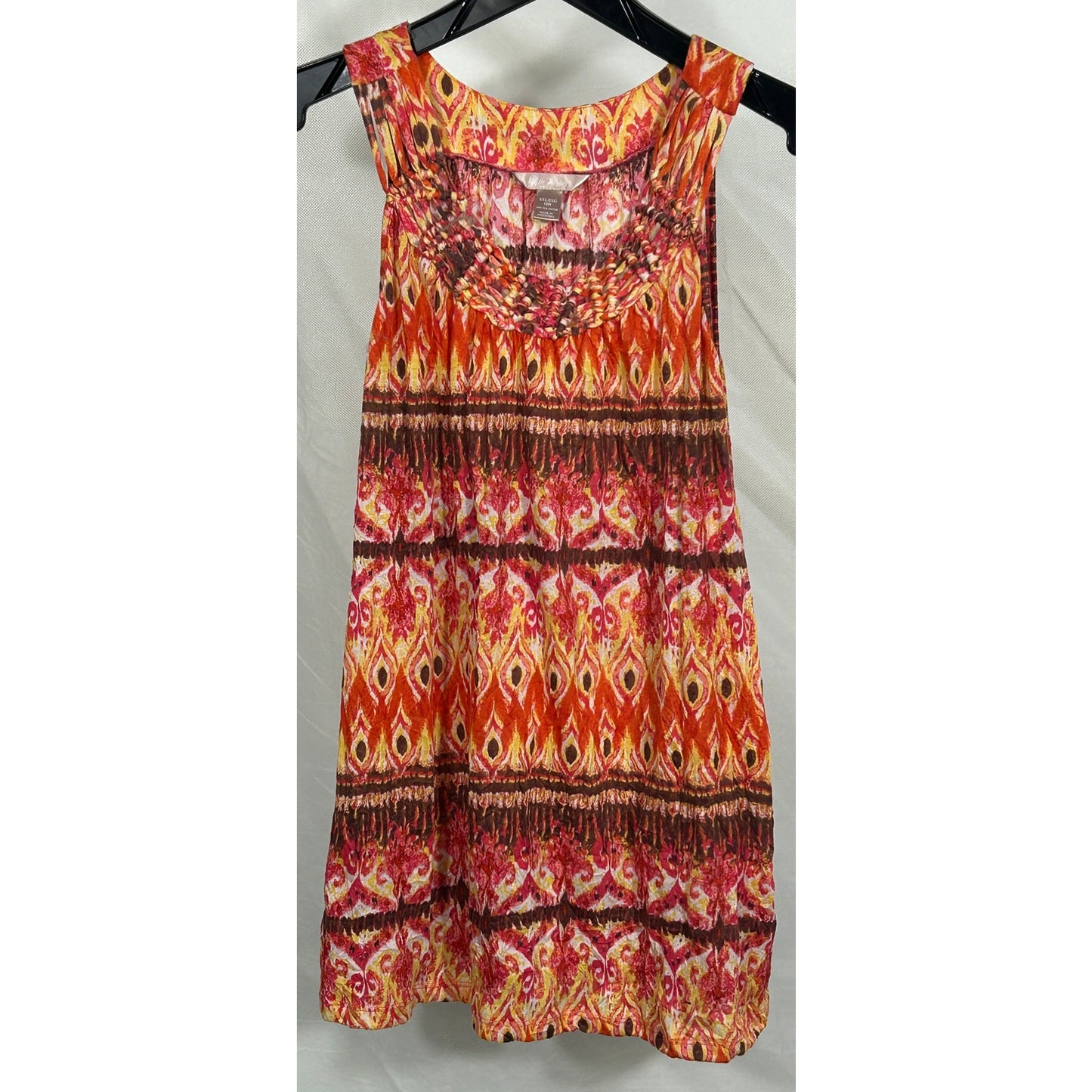 White Stag Pink Combo Sleeveless Top XXL | Boho Print Pullover Blouse