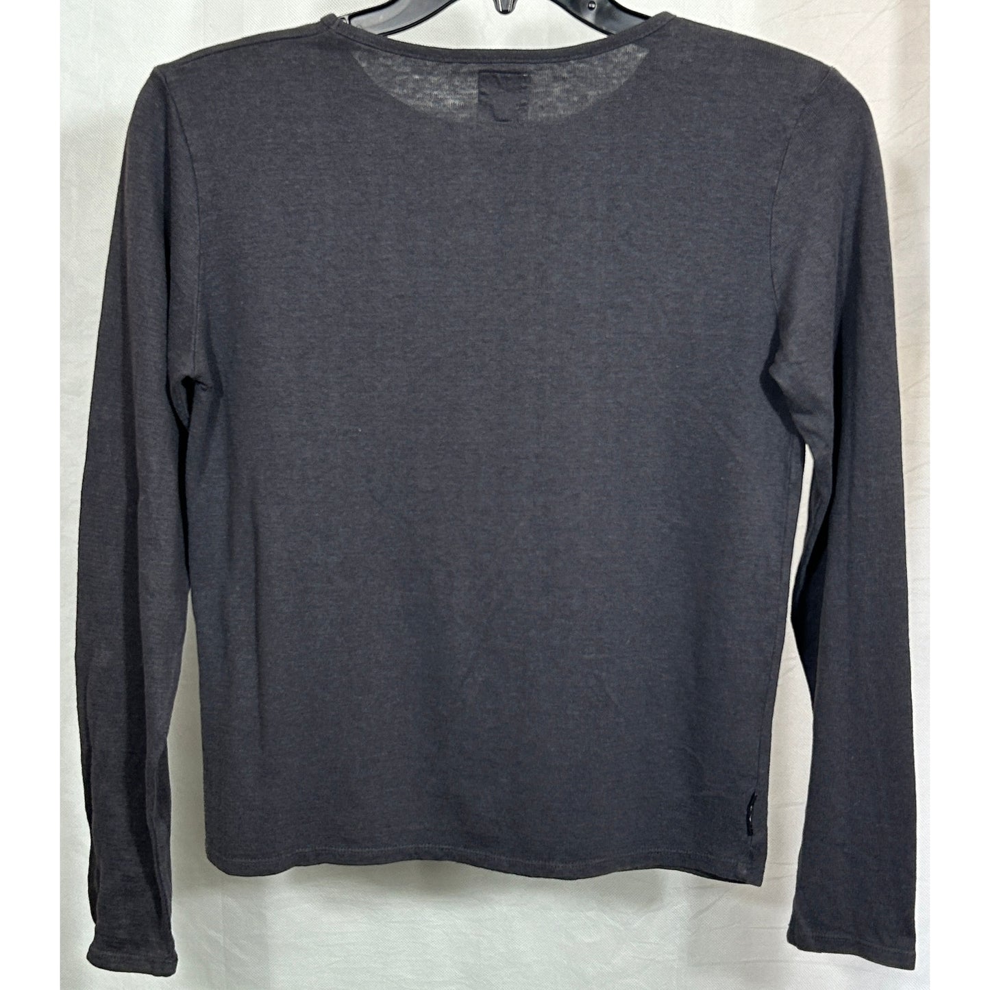 Hempower Italy Black Long Sleeve Shirt Hemp Organic Cotton Blend M