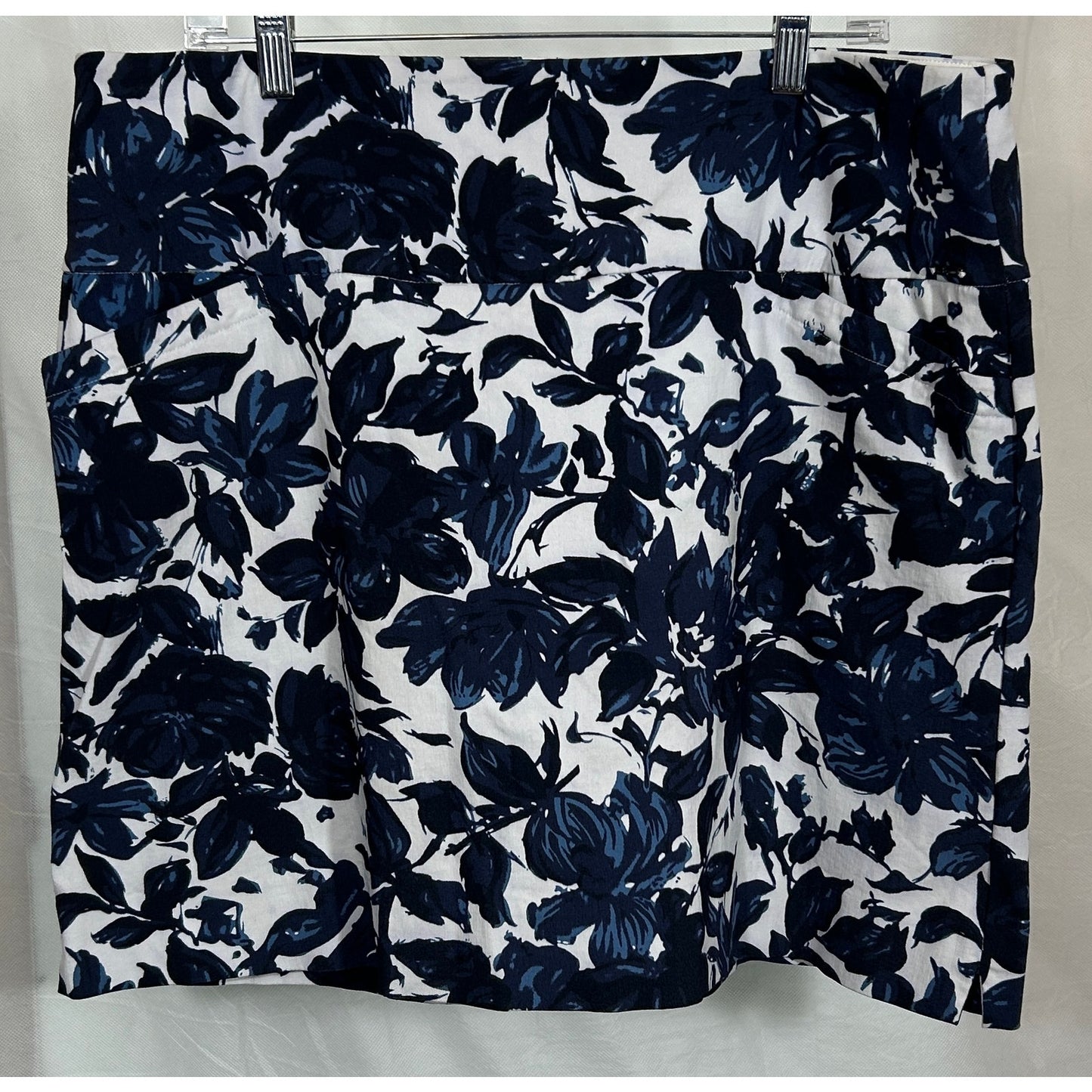 XXL Navy Floral Print Skort with Built-In Shorts by S.C.&Co. Sportswear