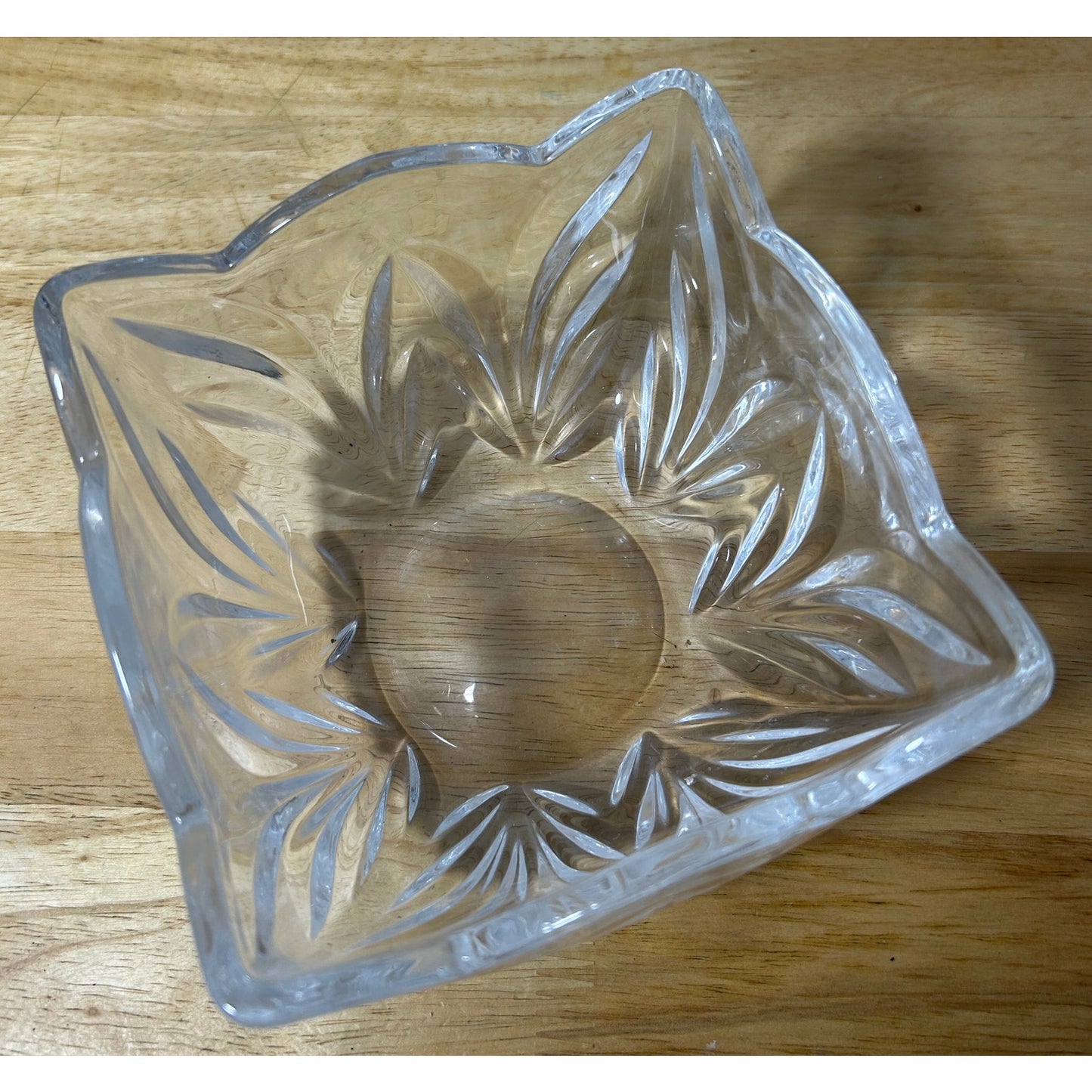 Vintage Clear Pressed Glass Scalloped Square Bowl – 5.75″ Crystal Candy Dish