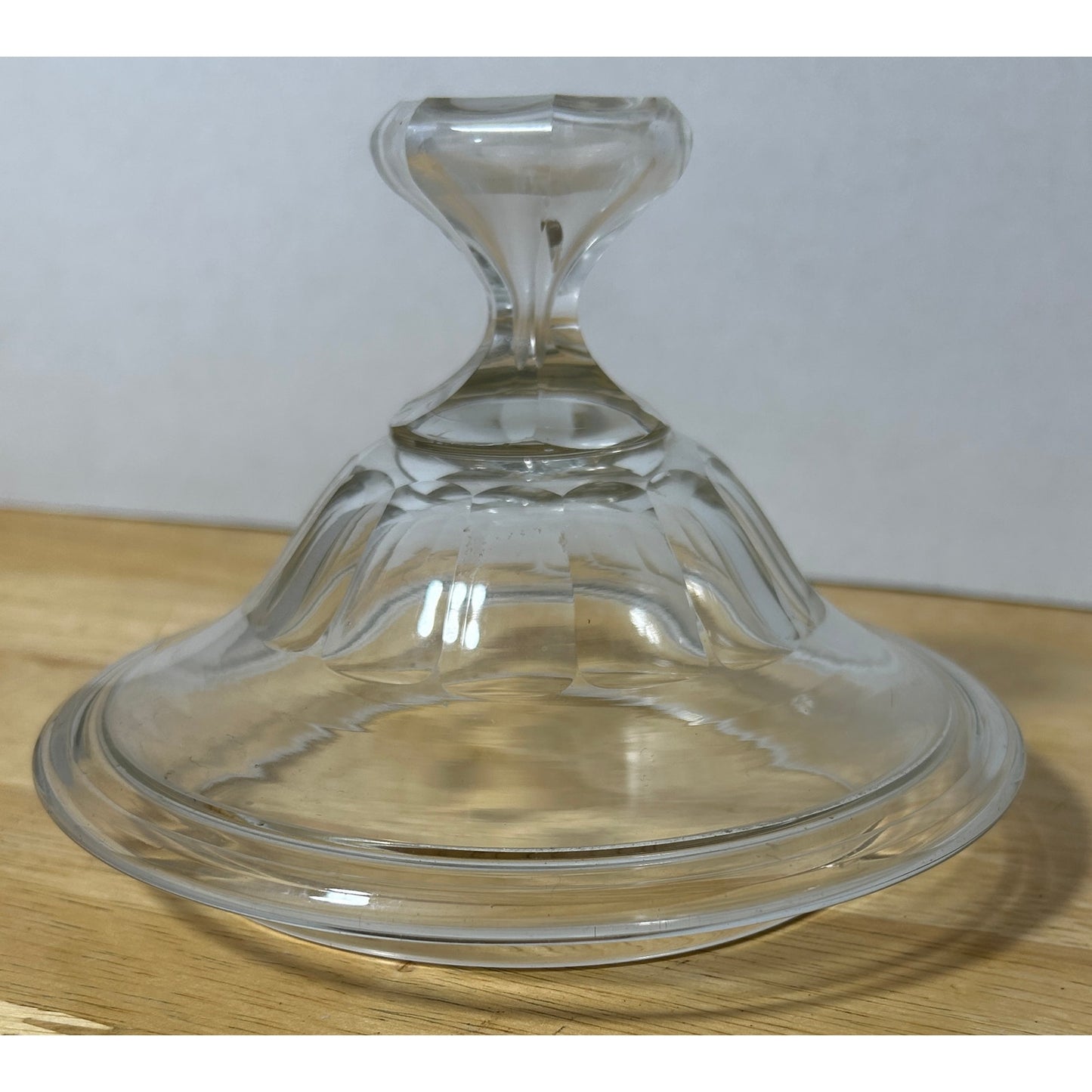 Clear Pressed Glass Covered Pedestal Compote Dish Lidded Candy Jar 10″ Tall