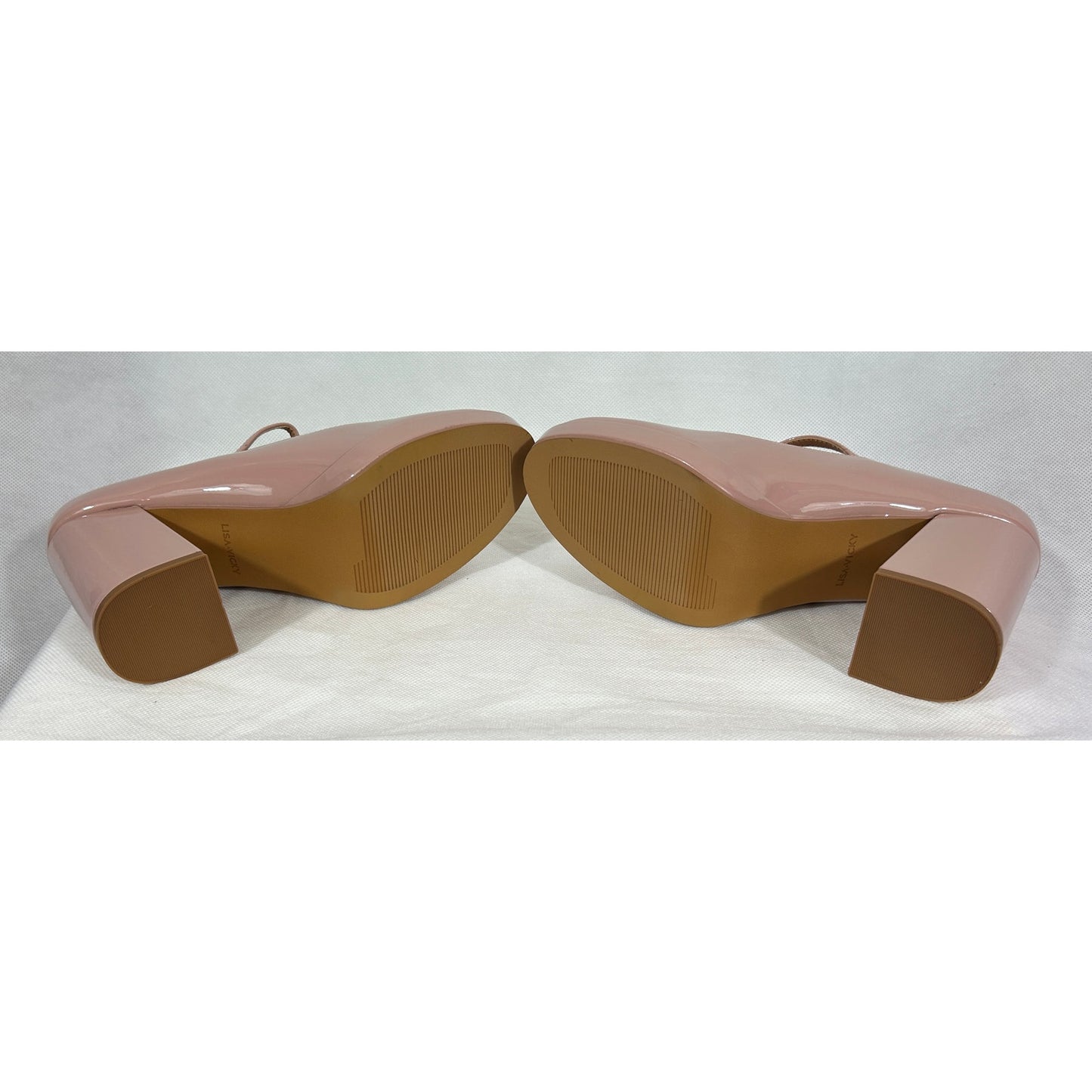 Lisa Vicky Blush Pink Patent Mary‑Jane Platform Heels Size 9M NIB