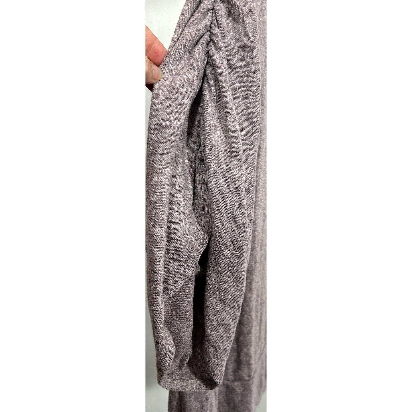 Stem L Hemp Recycled Polyester Relaxed Top Taupe Purple Sustainable Made Canada