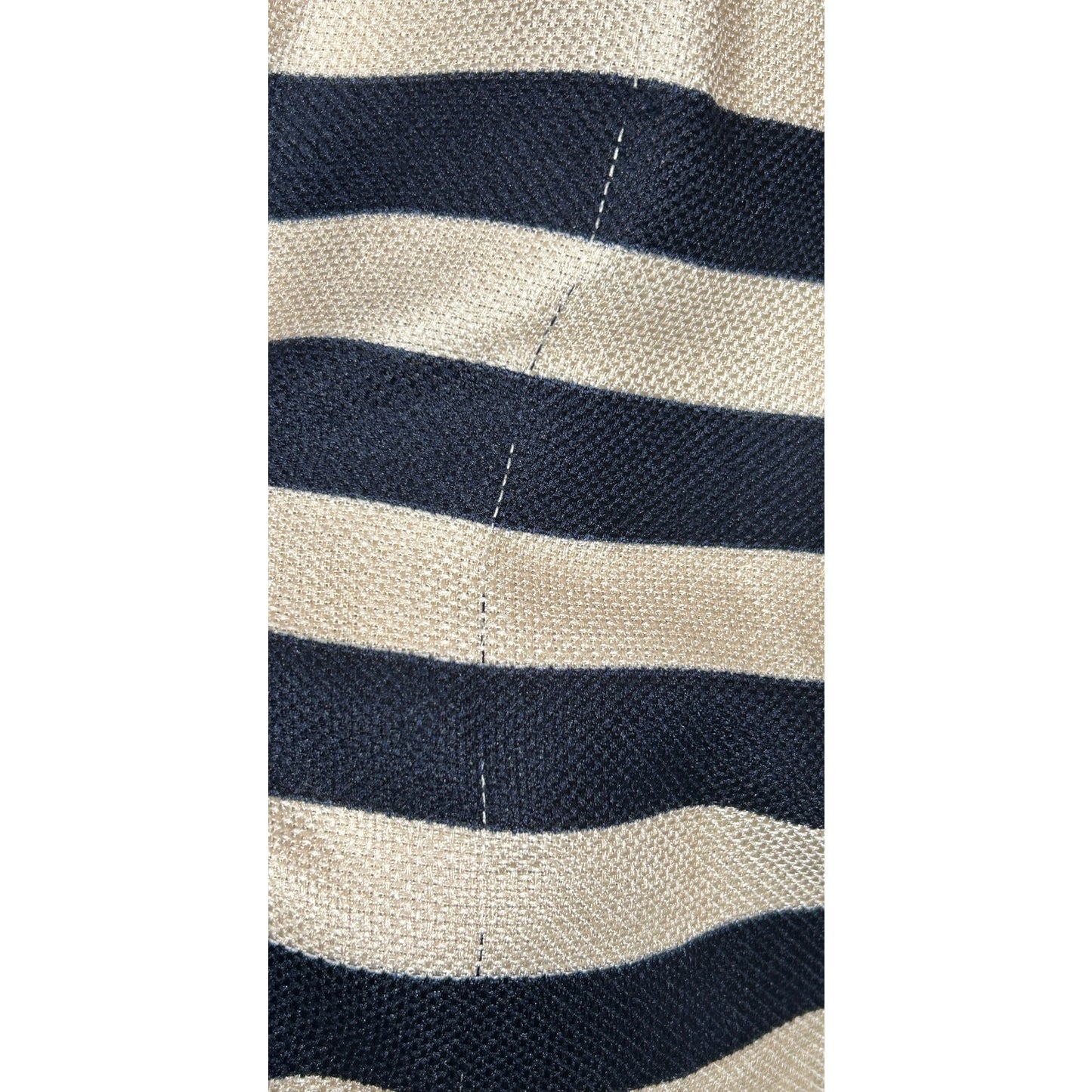City Studio Navy & Cream Striped Fit & Flare Dress with Coral Belt - Size 3