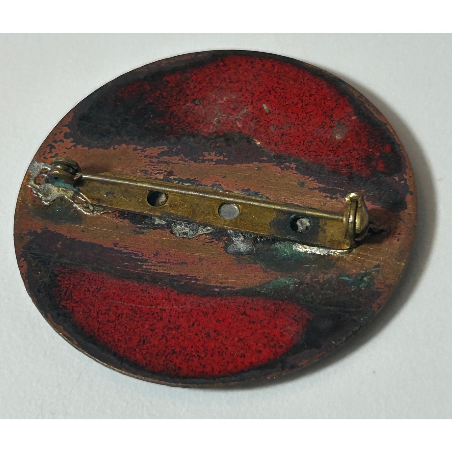 Vintage Mid-Century Modern Enamel Copper Brooch Black Dog Silhouette