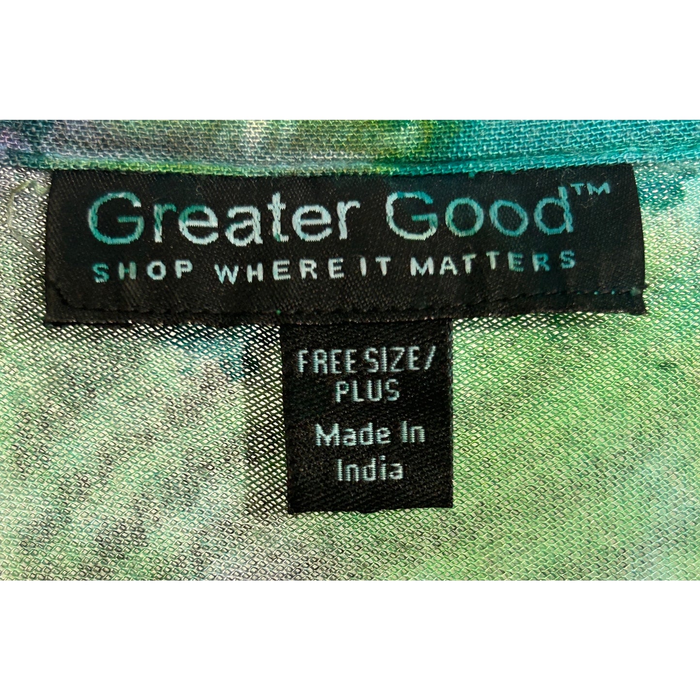 Greater Good Tie-Dye Asymmetrical Hem Top Free Size Plus Rayon Beaded Neck