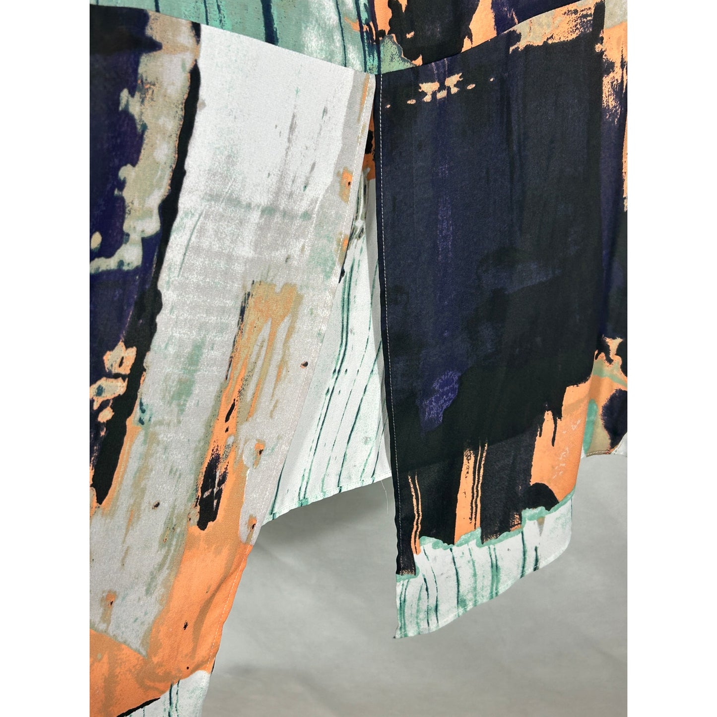 Mossimo Sleeveless Tunic Top XXL Abstract Brushstroke Print High-Low Hem