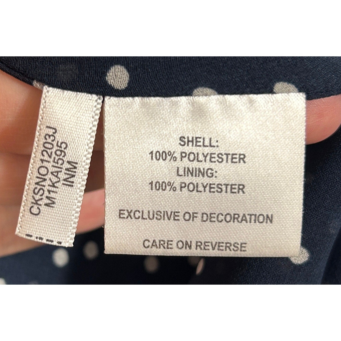 Calvin Klein Navy Polka Dot Chain Detail Sleeveless Blouse Size L