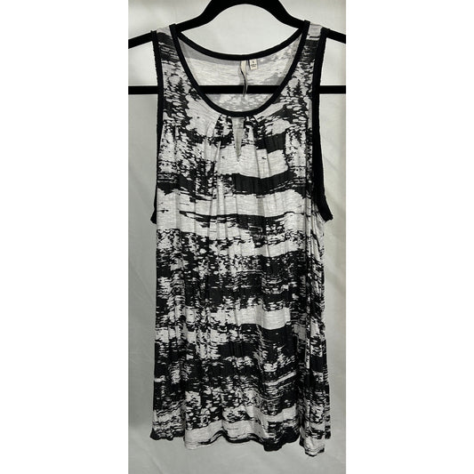 Calvin Klein Jeans Black White Abstract Sleeveless Top | Small