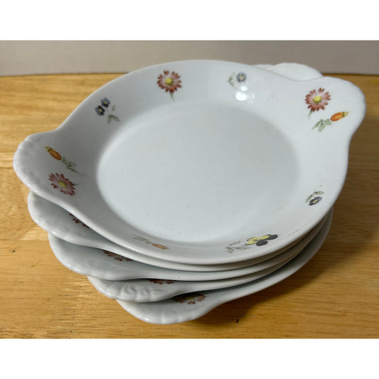 Trisa Fine Porcelain Floral Au Gratin Dishes Set of 5 Oven to Table