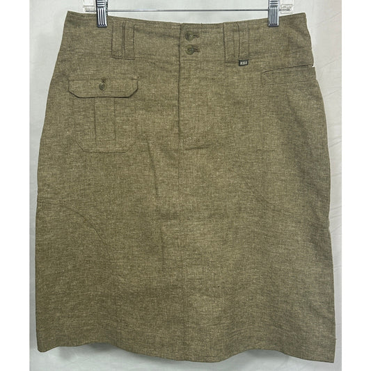 REI Women’s Green Hemp Blend Skirt Size 6 Outdoor Utility Pocket Knee Length