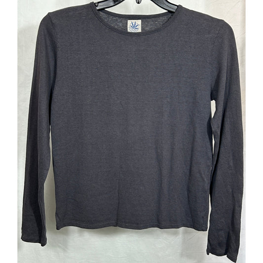 Hempower Italy Black Long Sleeve Shirt Hemp Organic Cotton Blend M