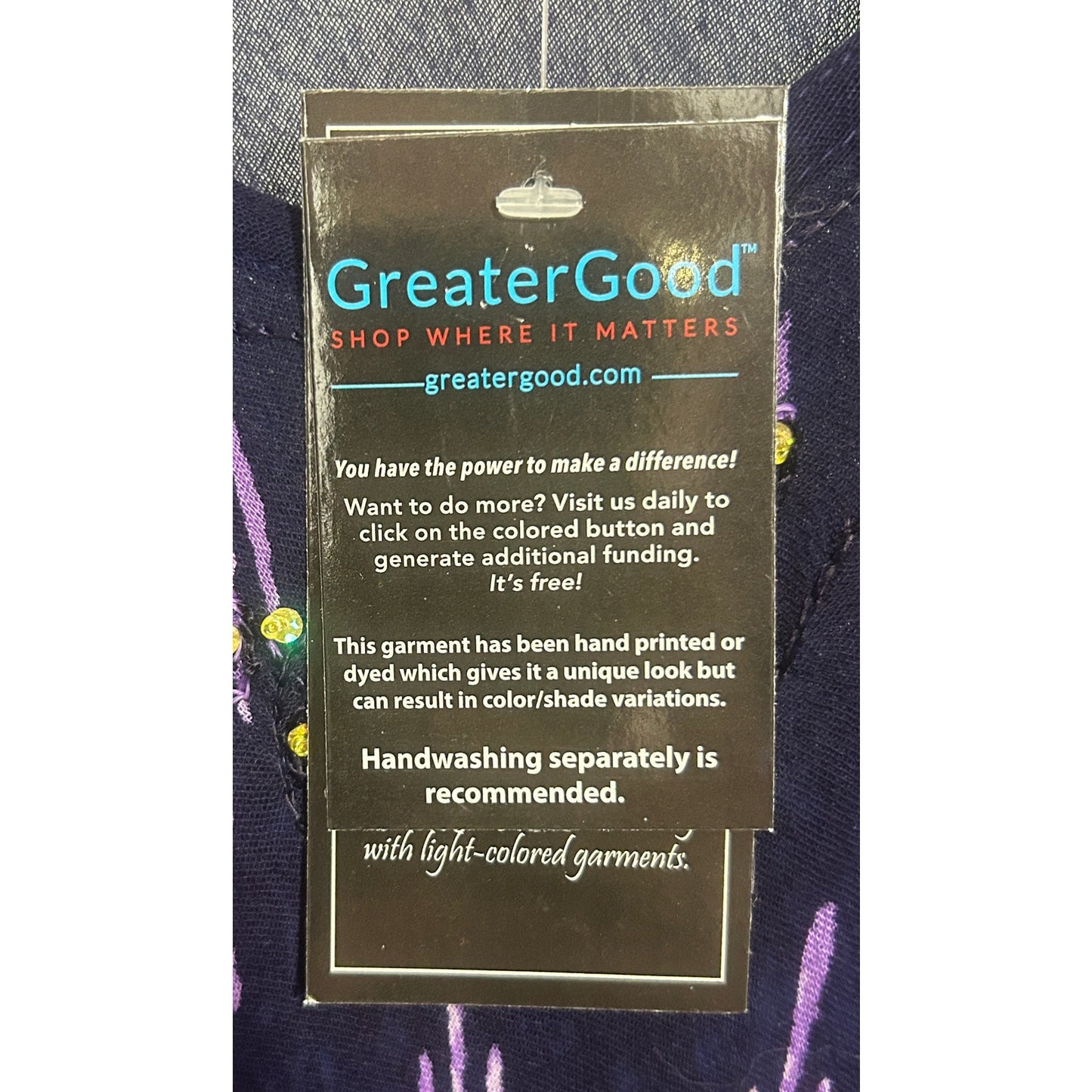 Greater Good Purple Batik Sleeveless Top Free Size Rayon Sequin Detail