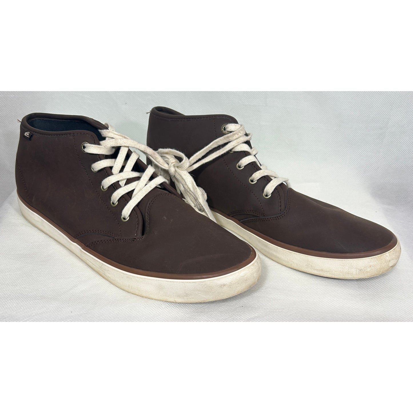 Quiksilver Men's Size 13 Brown Mid‑Top Leather/Suede Casual Sneakers