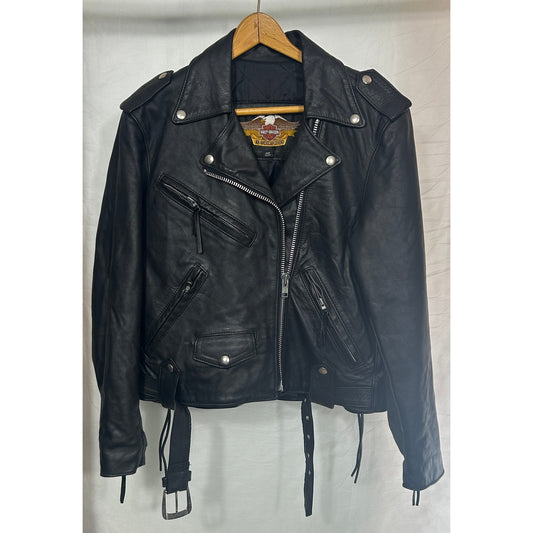 Harley-Davidson Black Leather Biker Jacket Women’s M | Made in USA