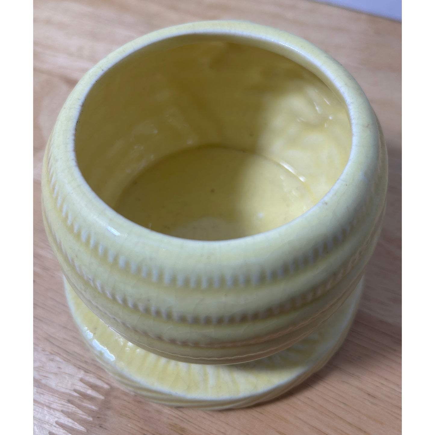 Vintage Japan Bee Skep Honey Pot with Lid & Spoon Slot – Ceramic 5” Tall