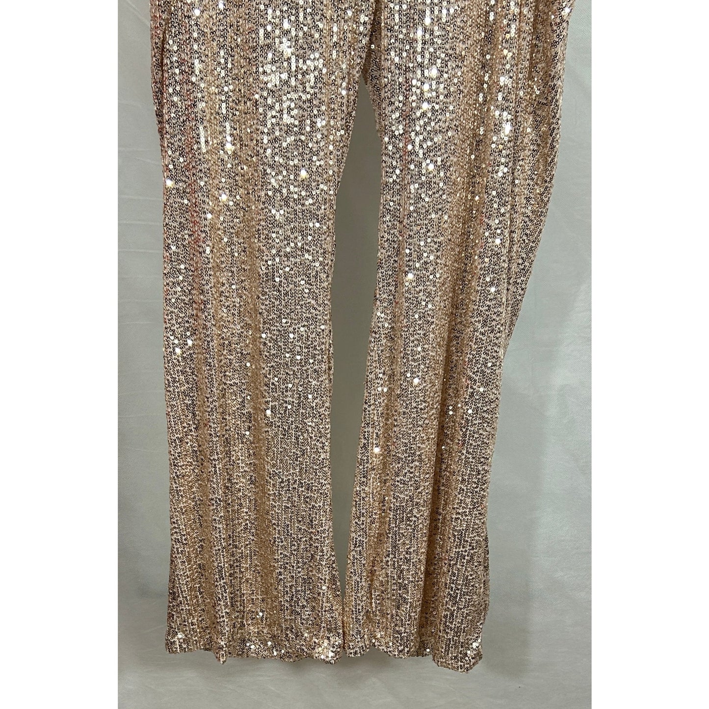Old Navy 3X Extra High-Rise Gold Sequin Flare Pants Full Length NWT