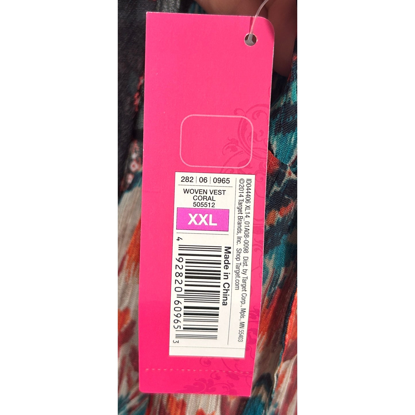 Xhilaration Sheer Multicolor Boho Print Sleeveless Vest XXL