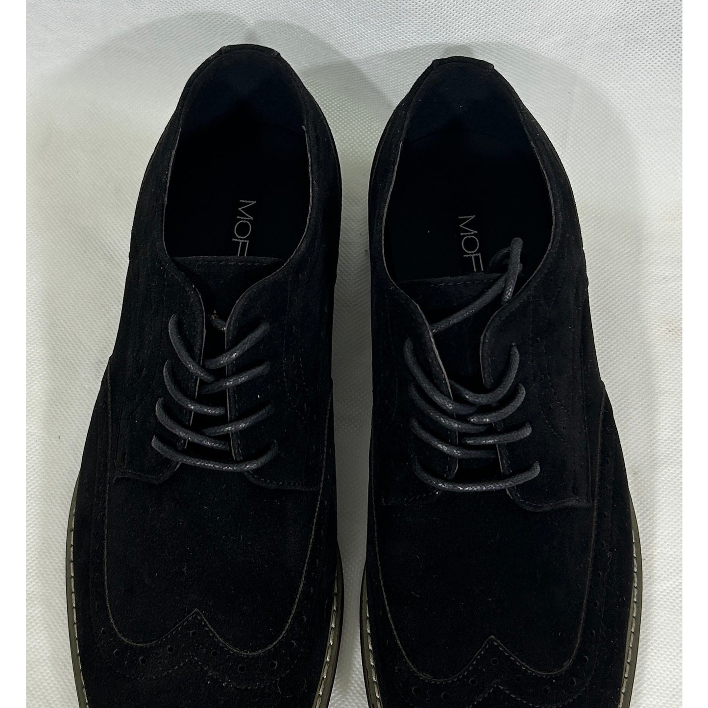 NEW Mofri Men’s Black Suede Oxford Dress Shoes Size 9.5 with Box