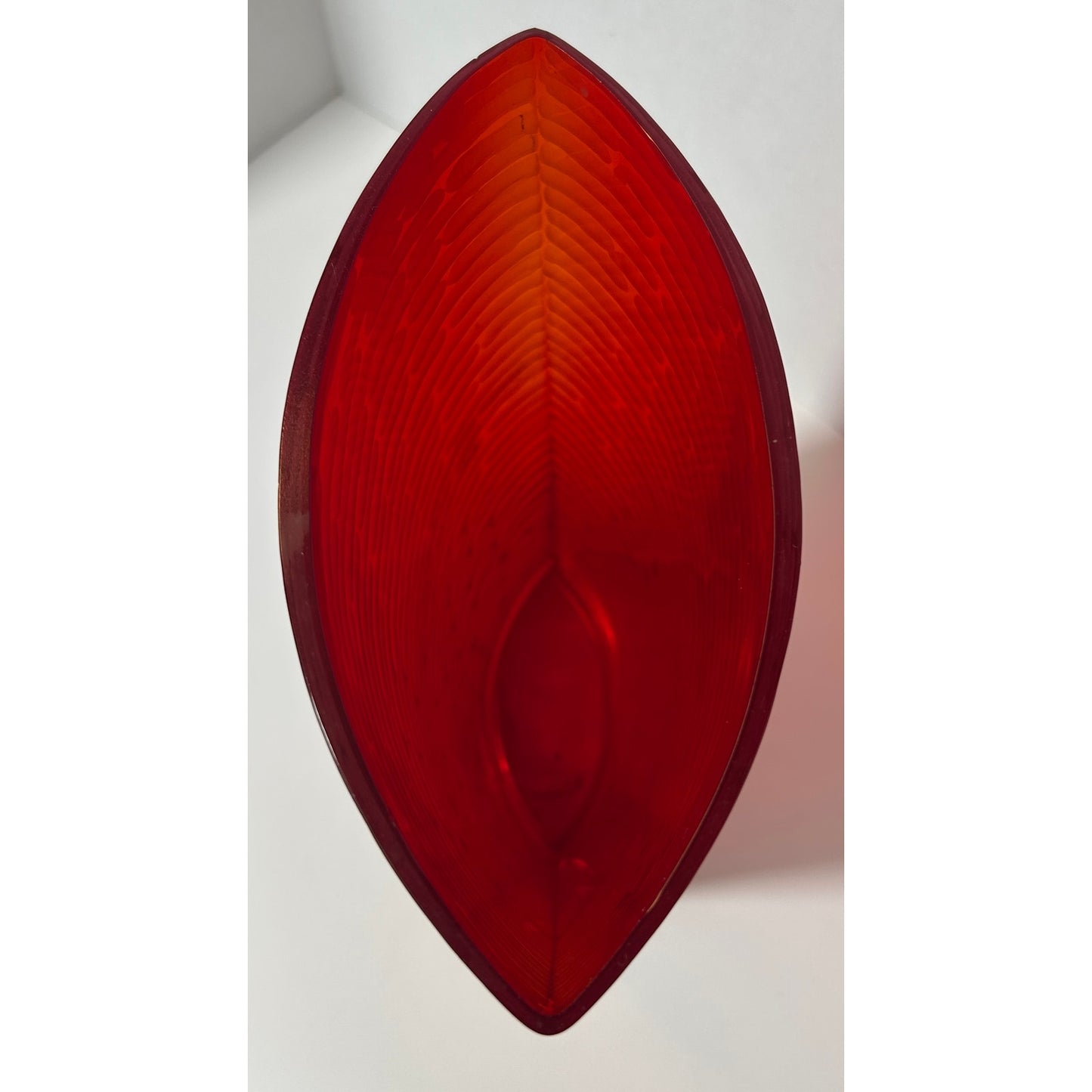 Vintage Tall Ruby Red Textured Glass Vase – 12″ H, 7.75″ W Unique Form