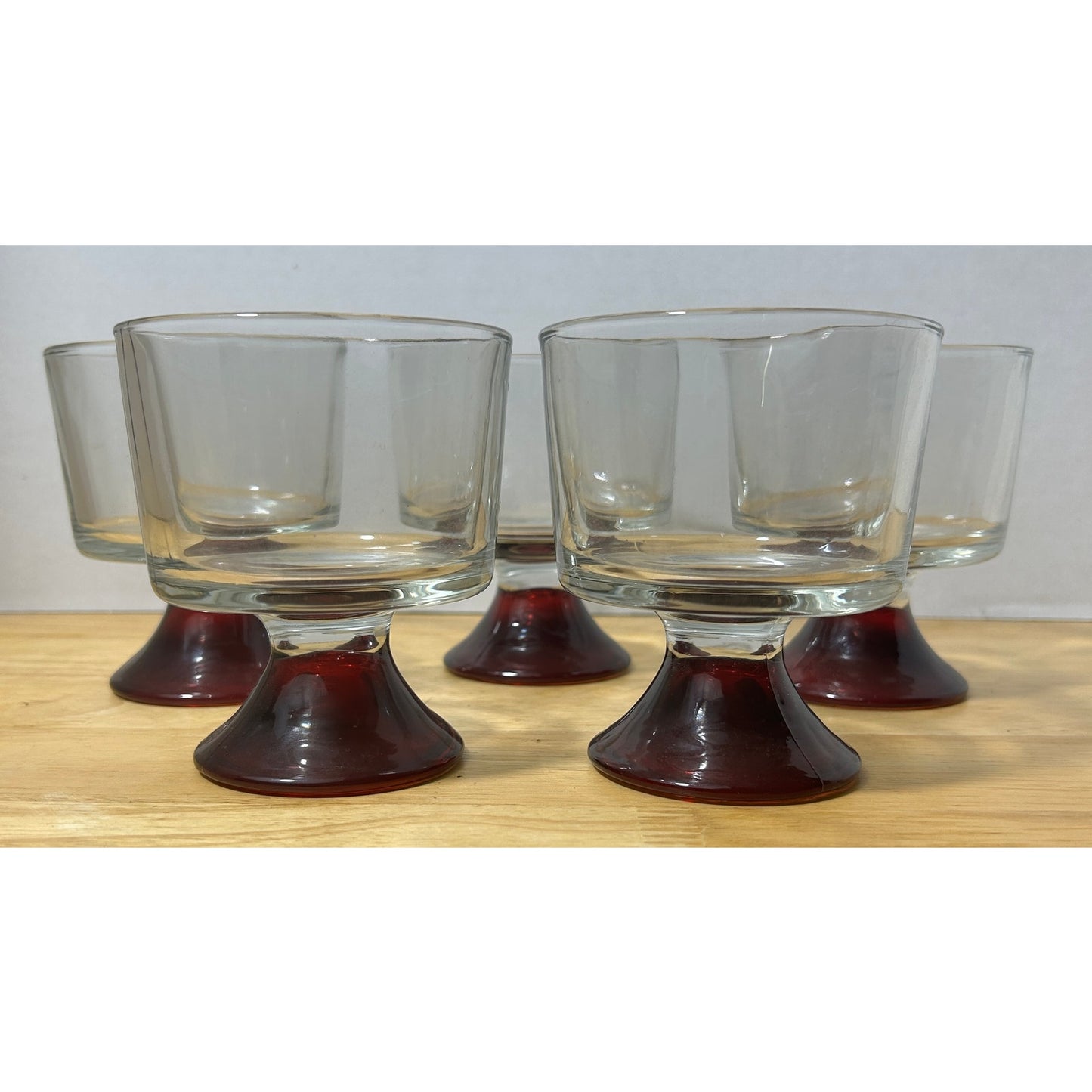 Vintage Anchor Hocking Ruby Red Pedestal Dessert Cups – Set of 5