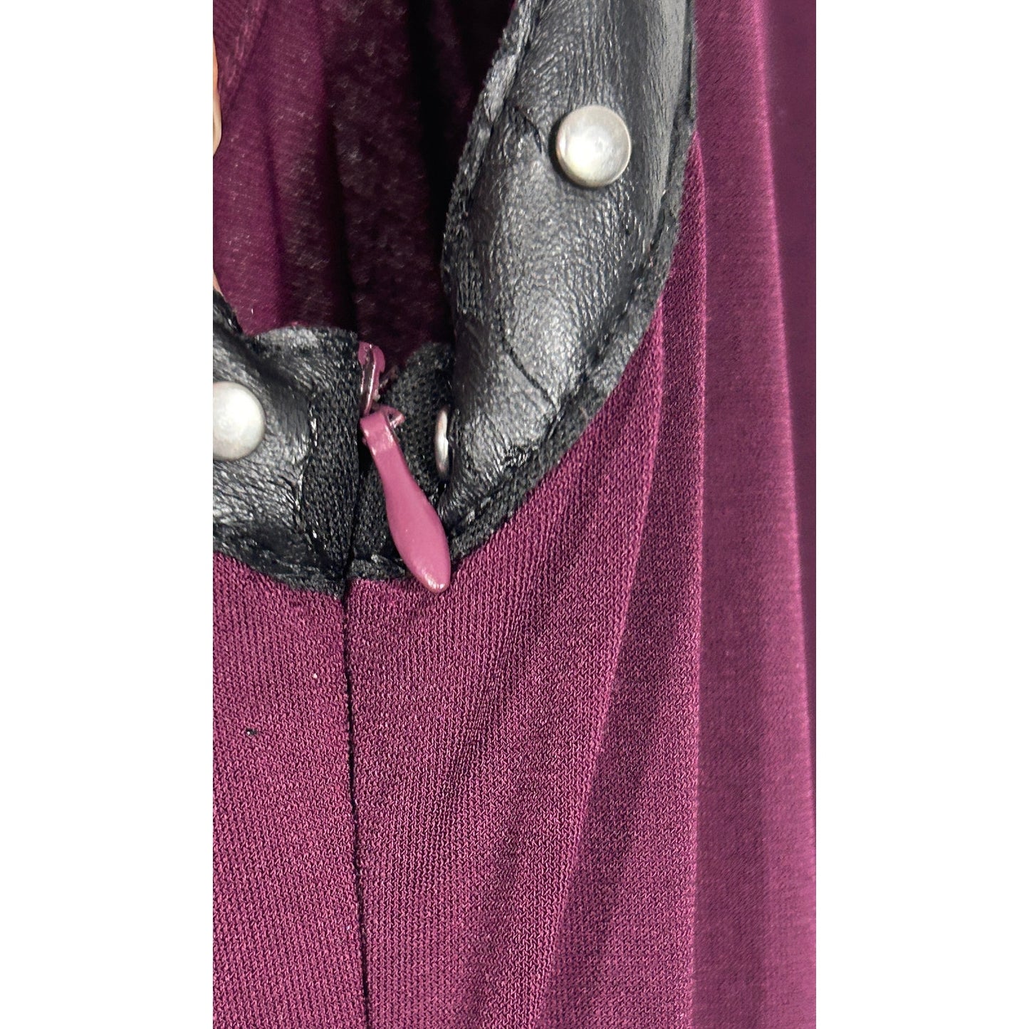 Venus US 10 Purple Sleeveless Dress Studded Faux Leather Trim Gothic Y2K Style