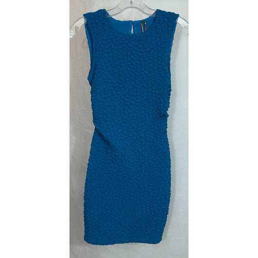 Anthropologie Textured Bodycon Dress Topaz Blue XXS NWT