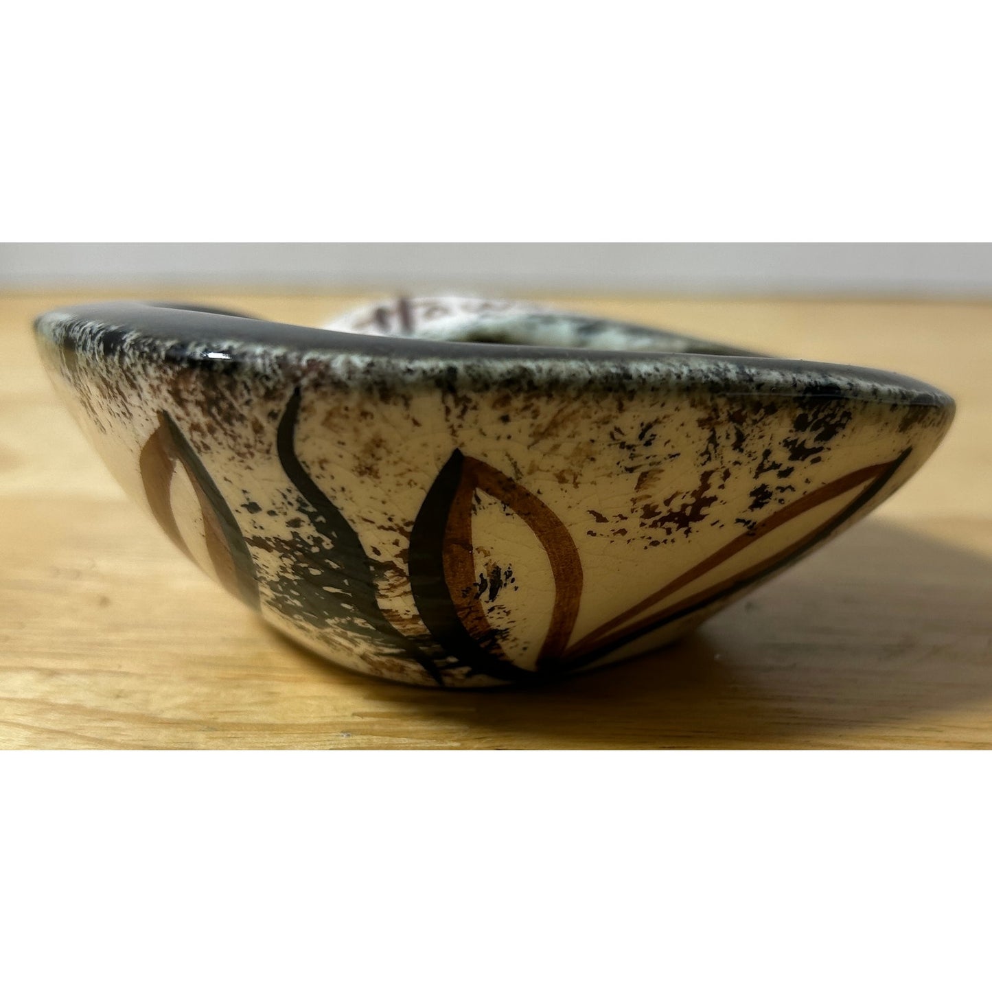 Kay Good Hawaii Signed Pottery Heart Dish Abstract Mid-Century Modern