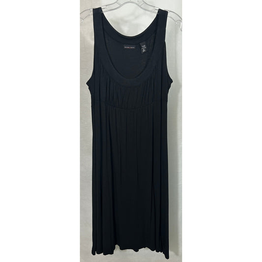 New York & Company Black Sleeveless Stretch Dress XL Scoop Neck Midi