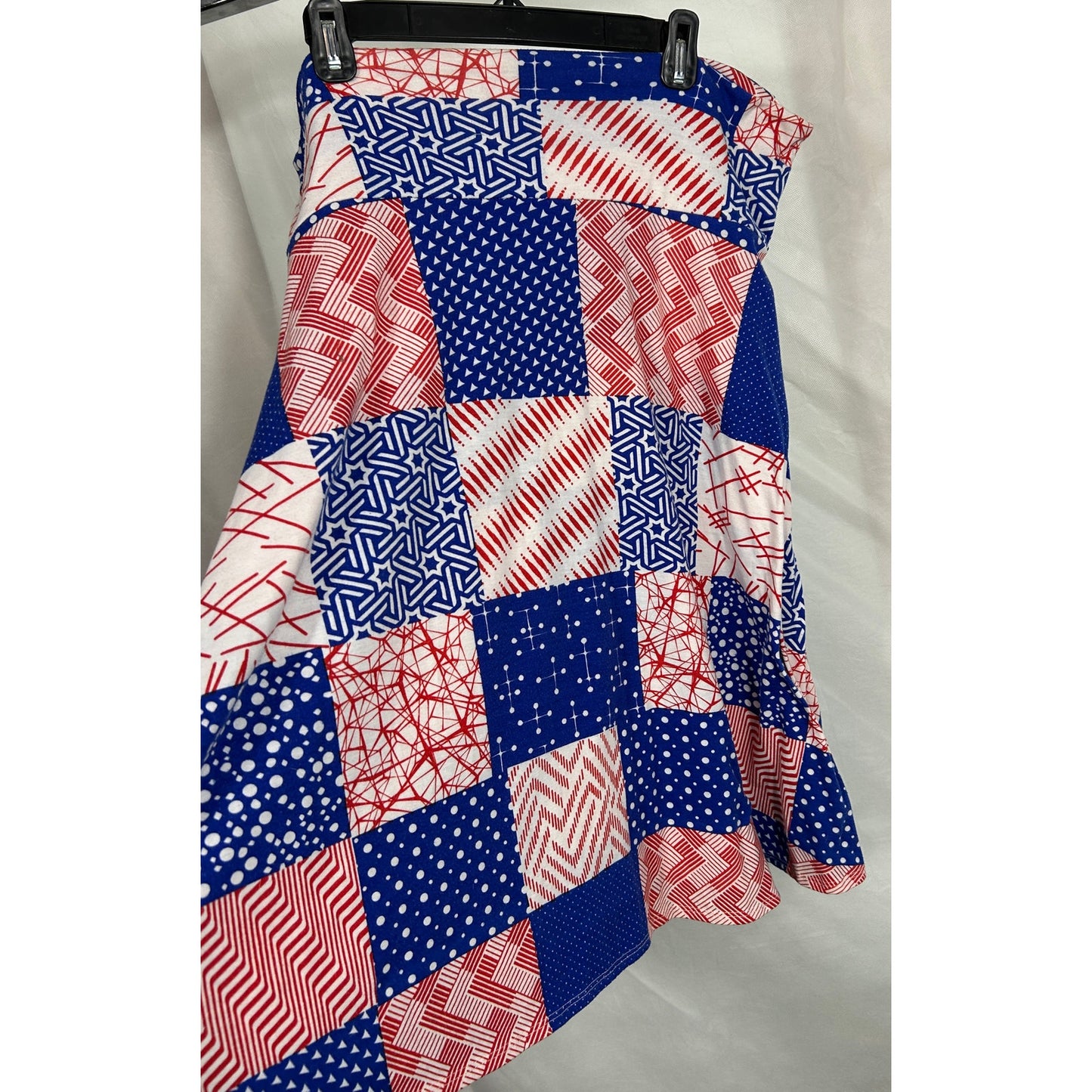 LuLaRoe XXL Patchwork Americana Strapless Dress or Skirt Red White Blue