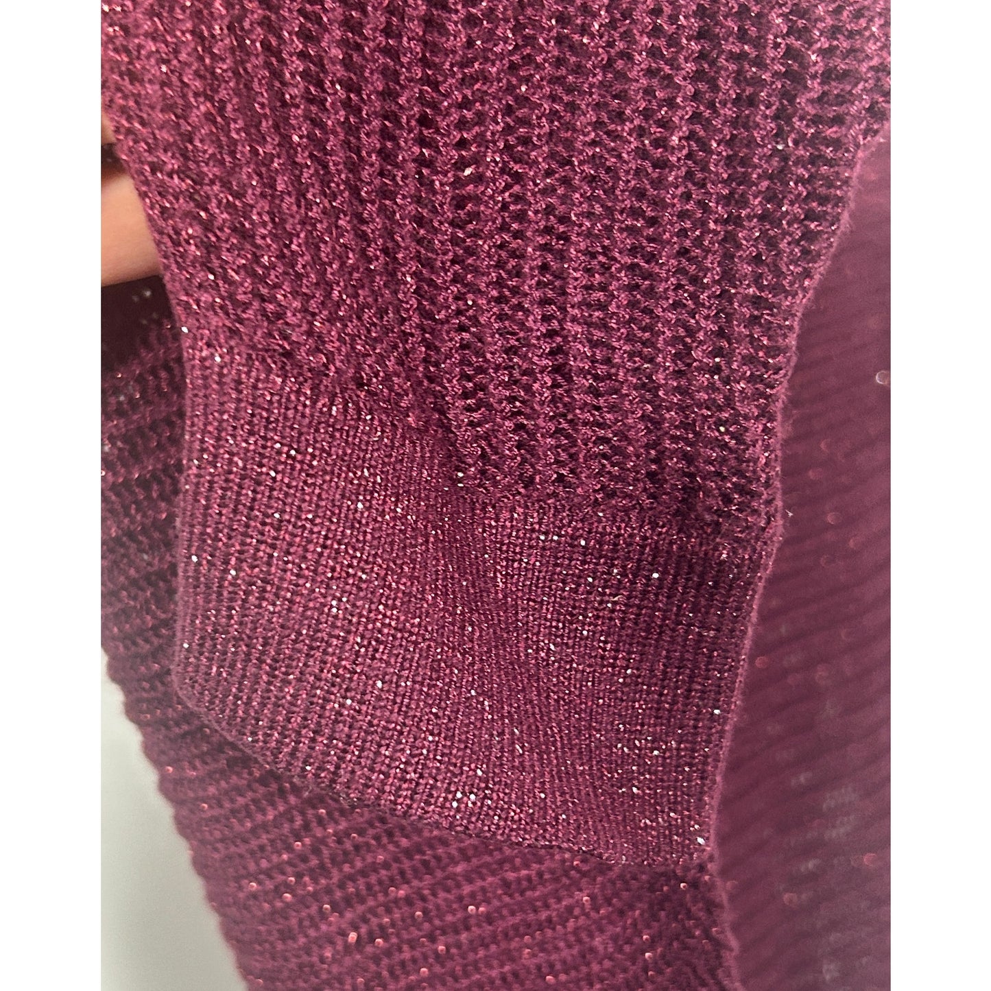 APT. 9 Burgundy Metallic Open Knit Dolman Sleeve Sweater Women’s L