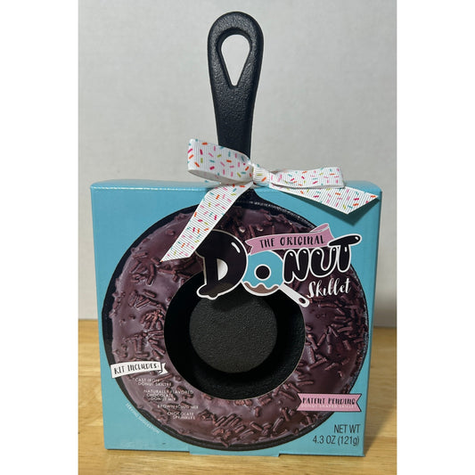 Original Donut Skillet Kit – Cast Iron Donut Pan with Donut Mix & Sprinkles