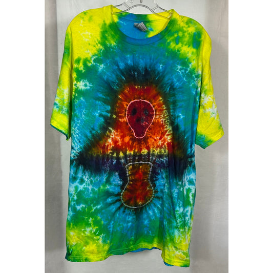 DYE-MONDZ XL Skull Tie Dye T-Shirt Gildan 100% Cotton Hand Dyed Graphic