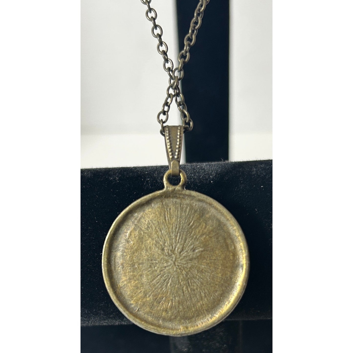 Vintage-Inspired Glass Dome Raven Pendant Necklace with Brass Chain, 21.25"