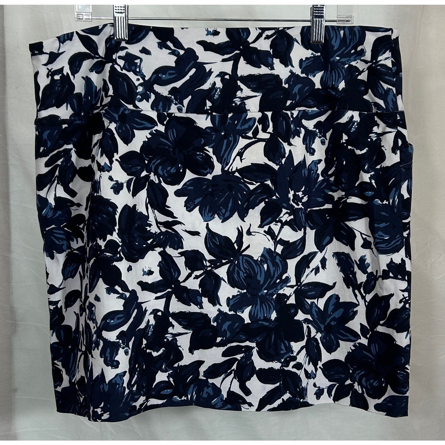 XXL Navy Floral Print Skort with Built-In Shorts by S.C.&Co. Sportswear