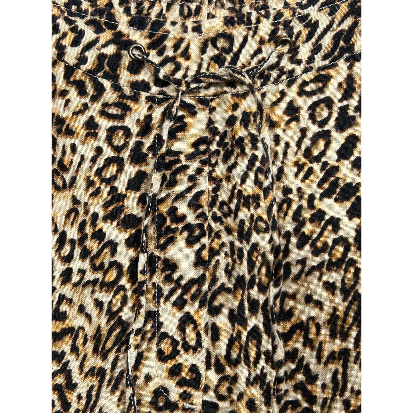 Chico’s Leopard Print Linen Drawstring Shorts Size 14
