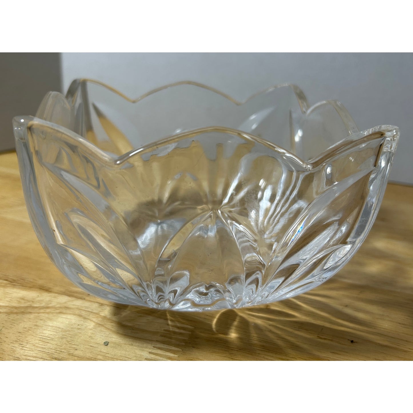 Vintage Clear Pressed Glass Scalloped Square Bowl – 5.75″ Crystal Candy Dish