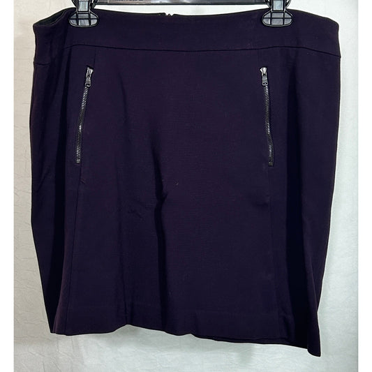 Ann Taylor Purple Zip Pocket Stretch Skirt Size 12