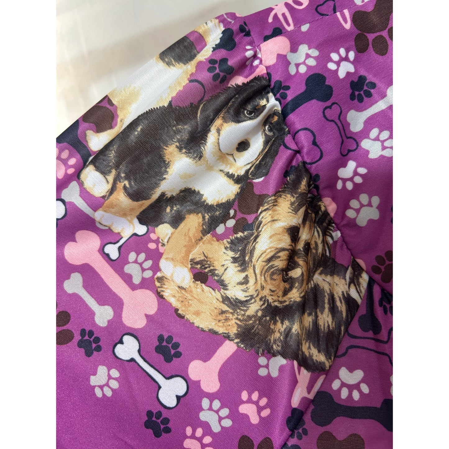Anthony Richards Purple Puppy Print Muumuu Size L 23x44 Polyester