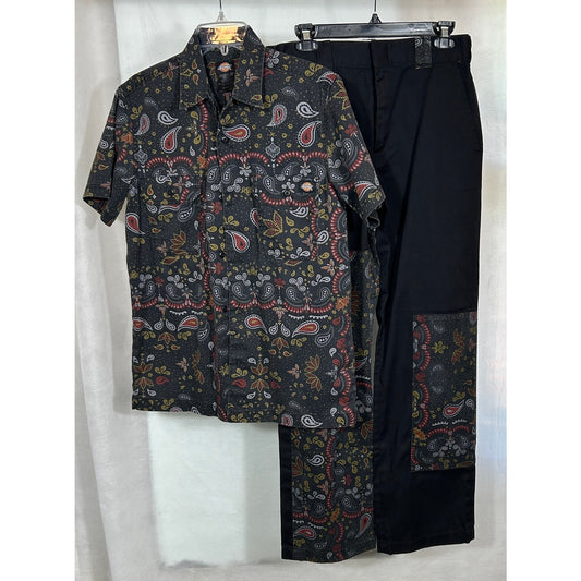 Dickies Paisley Patchwork Shirt & Pants Set Small 16x42 Regular Fit