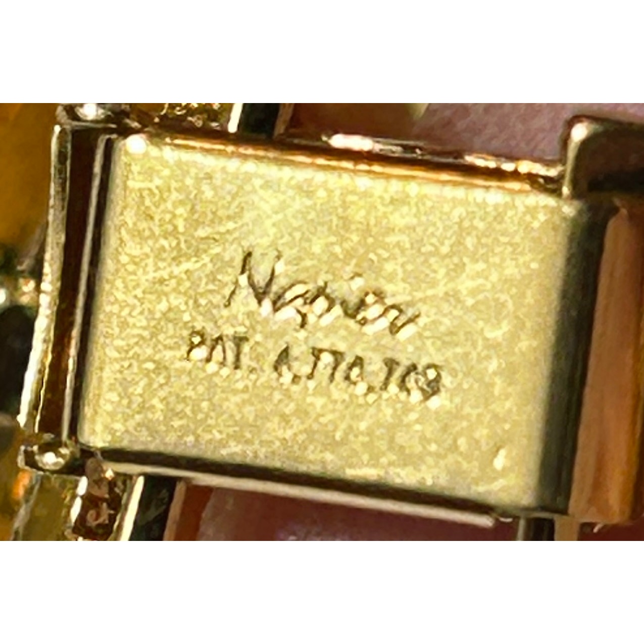 Vintage Napier Gold Tone Statement Necklace Pat. 4170189, 15.5"