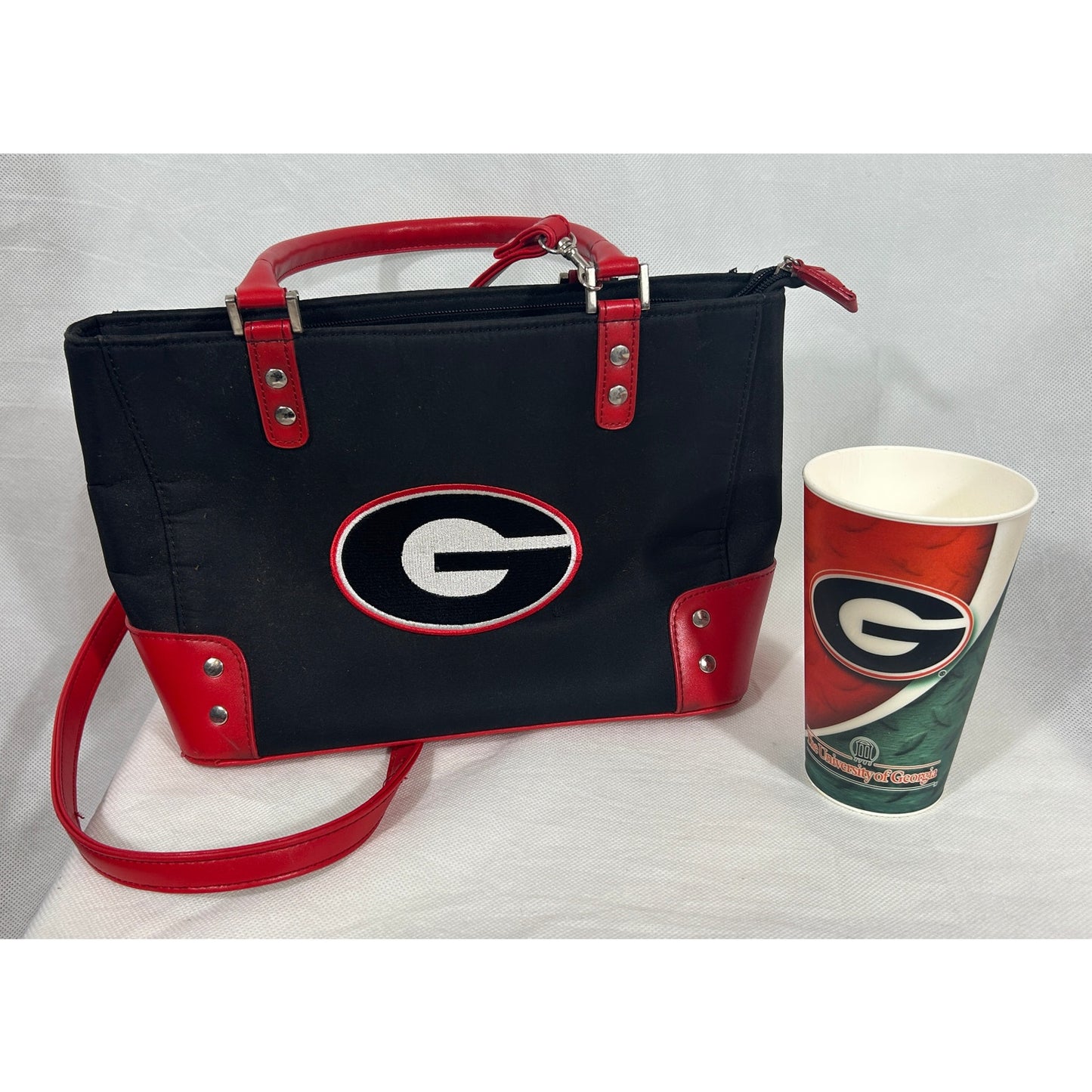 University of Georgia Purse & Spirit Cup Set – Black & Red Bulldog Logo