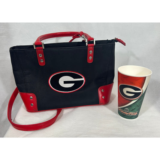 University of Georgia Purse & Spirit Cup Set – Black & Red Bulldog Logo